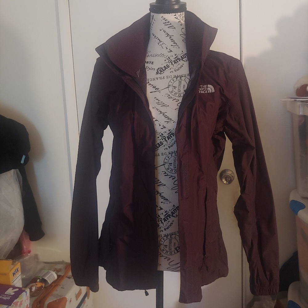 North Face Burgundy windbreaker jacket